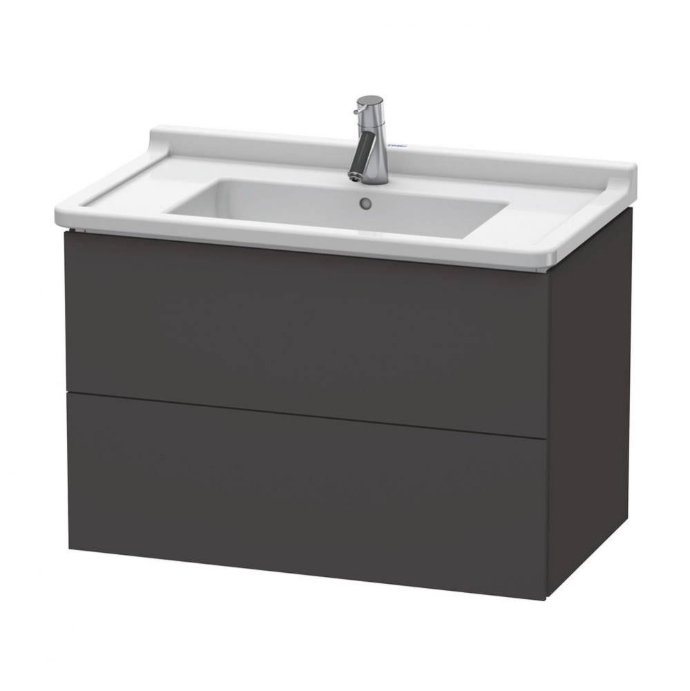 L-Cube Two Drawer Wall-Mount Vanity Unit Graphite