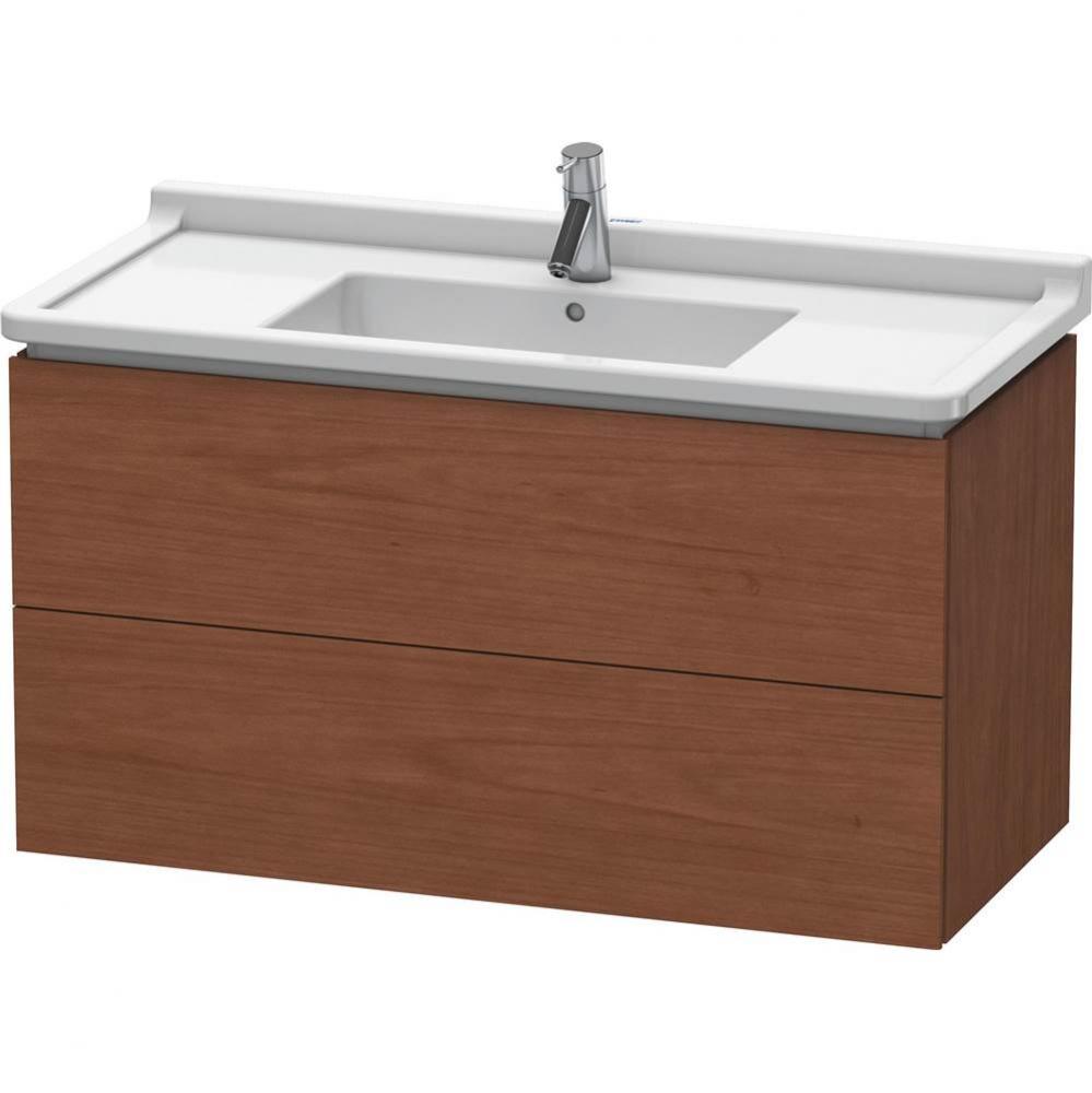 L-Cube Two Drawer Wall-Mount Vanity Unit American Walnut