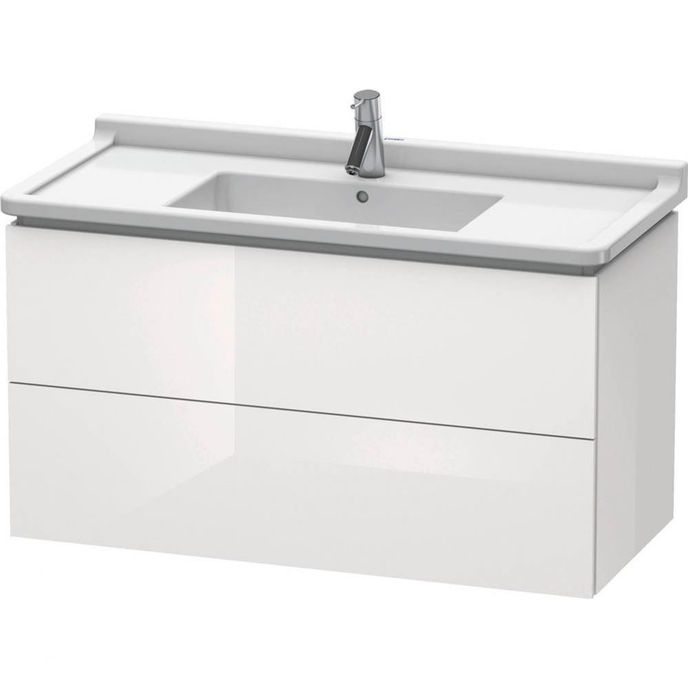 L-Cube Two Drawer Wall-Mount Vanity Unit White