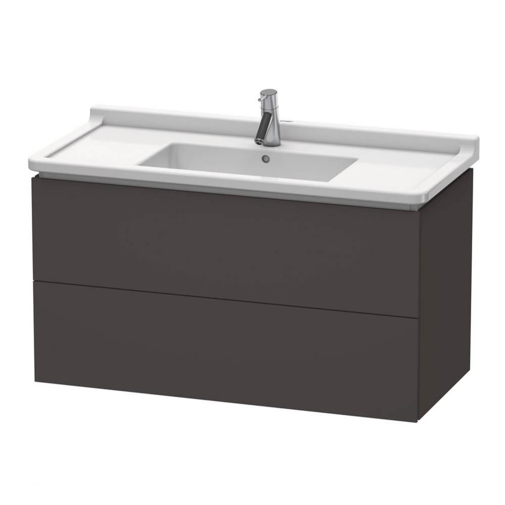 L-Cube Two Drawer Wall-Mount Vanity Unit Graphite