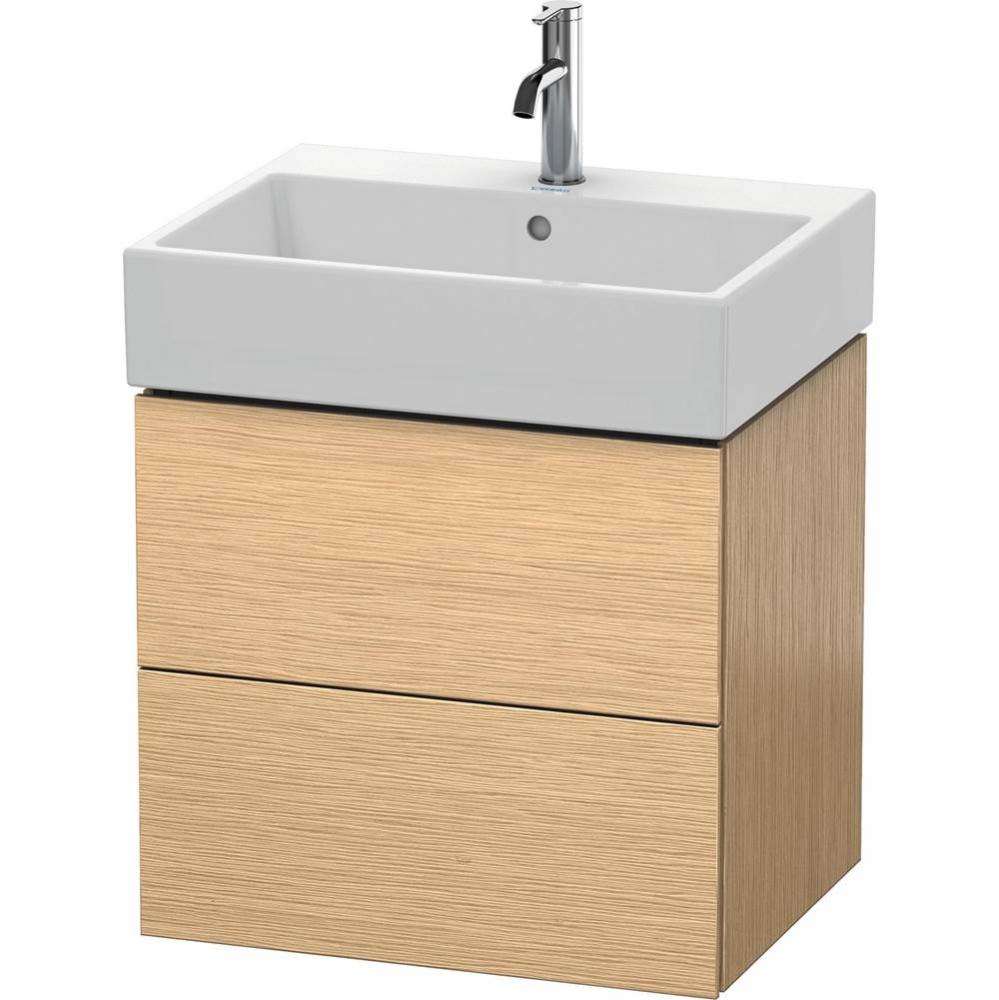 Duravit L-Cube Two Drawer Wall-Mount Vanity Unit Brushed Oak