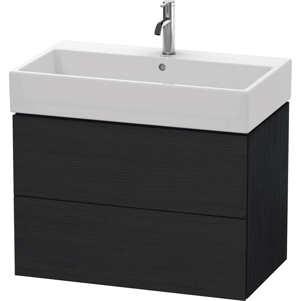 Duravit L-Cube 30 7/8'' Wall Mount Two Drawer Single Vanity Cabinet in Black Oak, Sink S