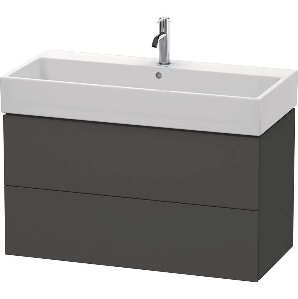 Duravit L-Cube 38 3/4'' Wall Mount Two Drawer Single Vanity Cabinet in Matte Graphite, S