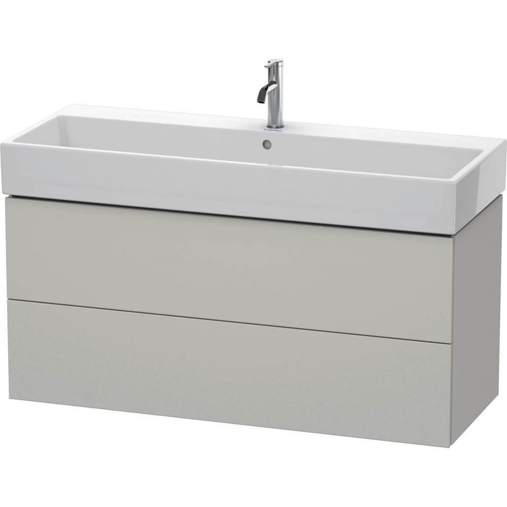 Duravit L-Cube 46 5/8'' Wall Mount Two Drawer Single Vanity Cabinet in Matte Concrete Gr