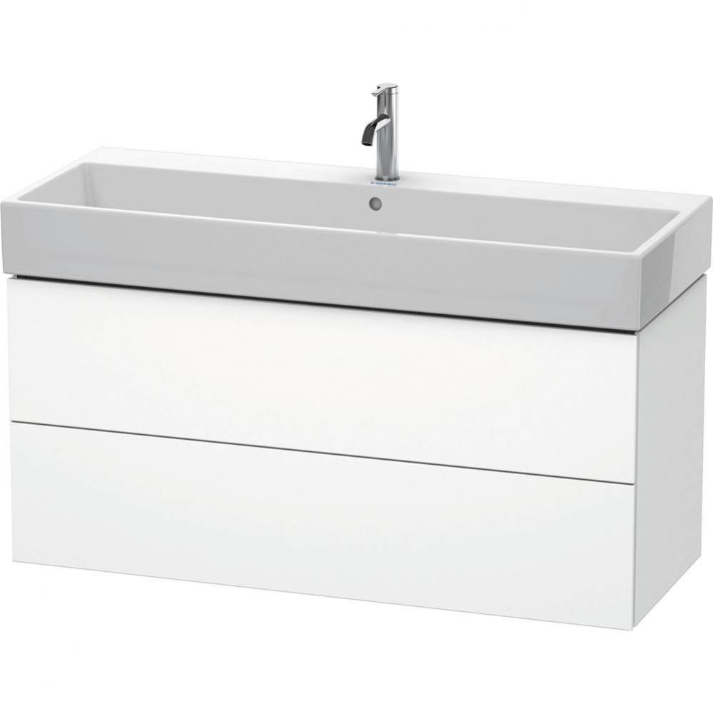 Duravit L-Cube 46 5/8'' Wall Mount Two Drawer Single Vanity Cabinet in Matte White, Sink