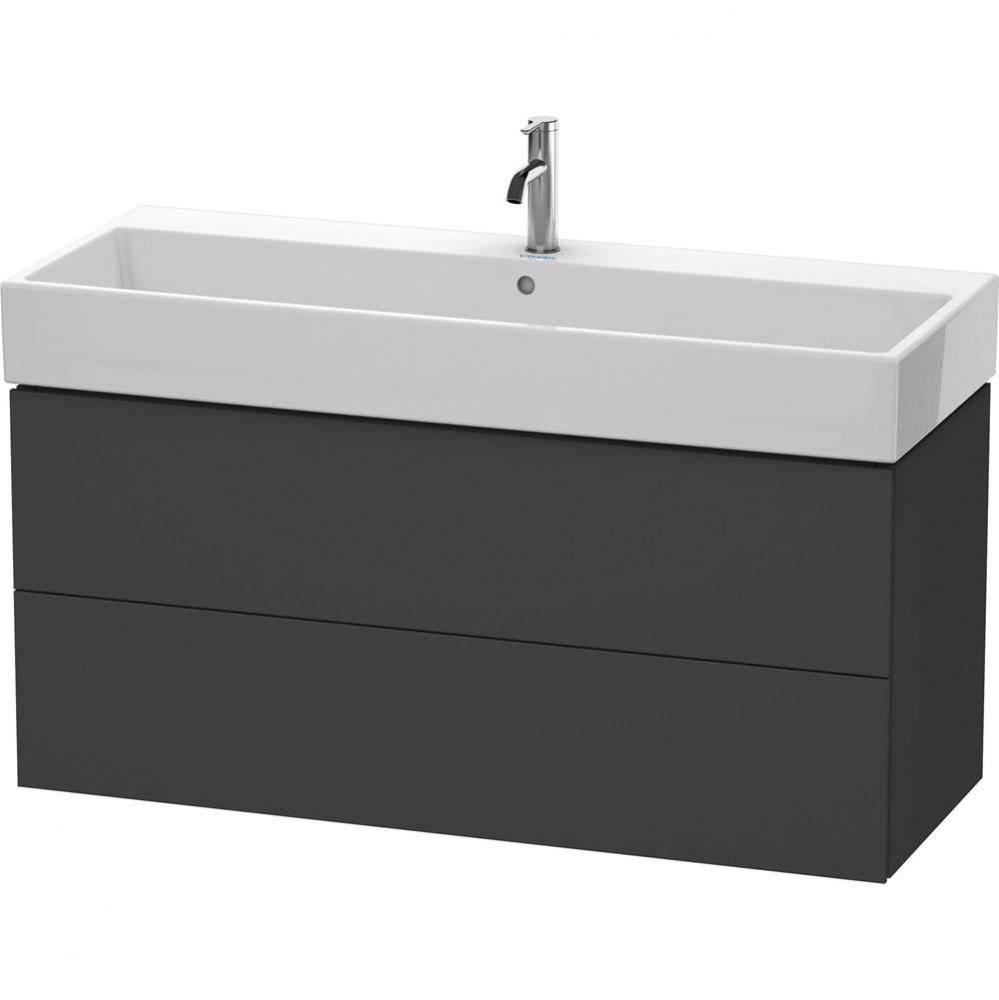 Duravit L-Cube 46 5/8'' Wall Mount Two Drawer Single Vanity Cabinet in Matte Graphite, S