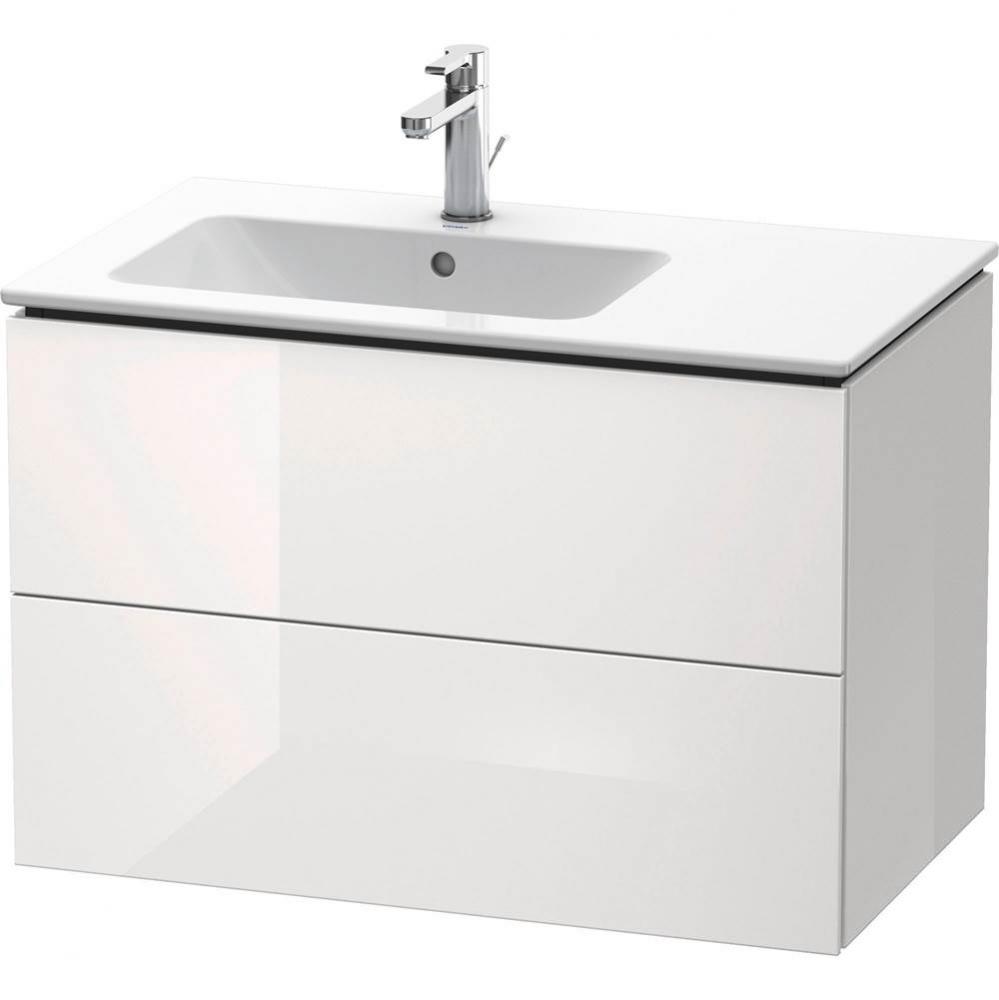 Duravit L-Cube 32 1/4'' Wall Mount Two Drawer Single Vanity Cabinet in High Gloss White,