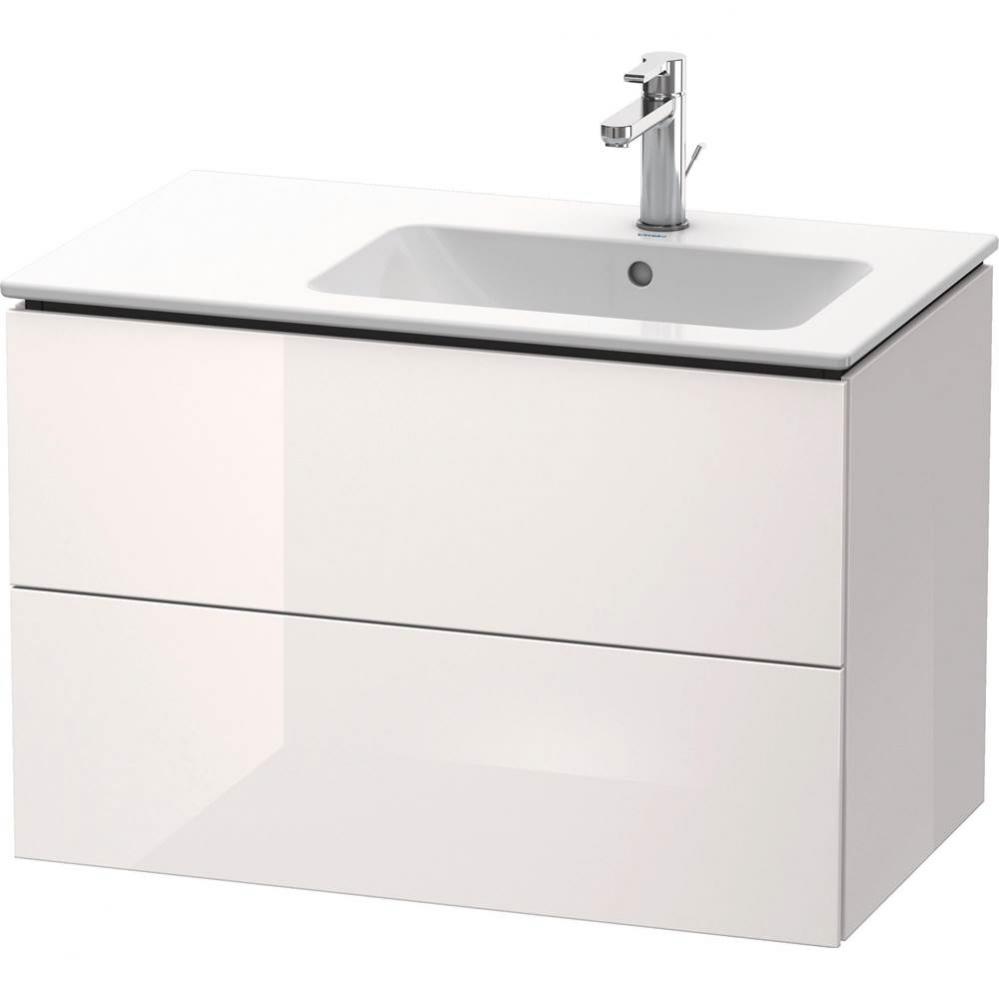 Duravit L-Cube 32 1/4'' Wall Mount Two Drawer Single Vanity Cabinet in High Gloss White,