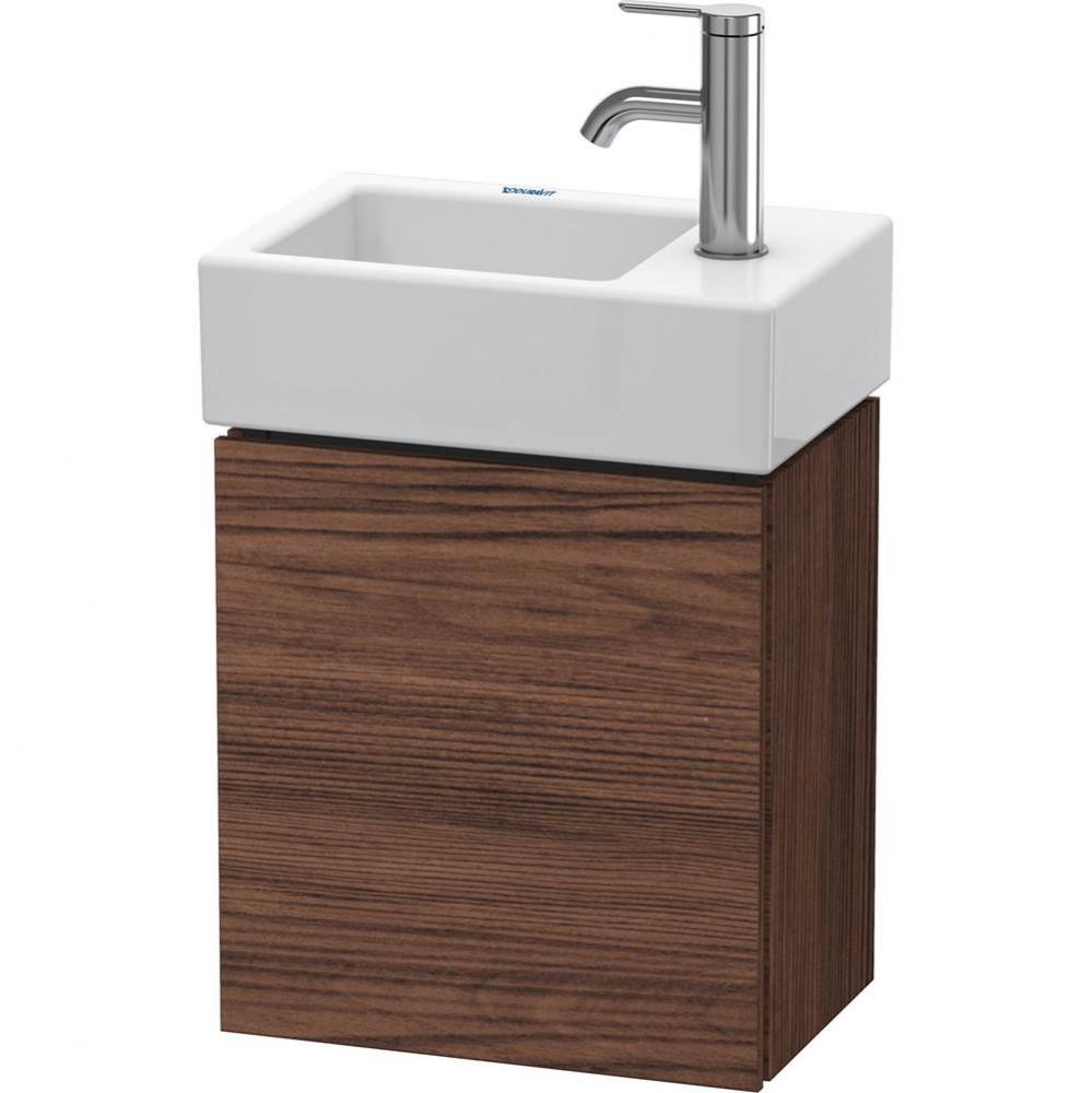 L-Cube One Door Wall-Mount Vanity Unit Walnut Dark