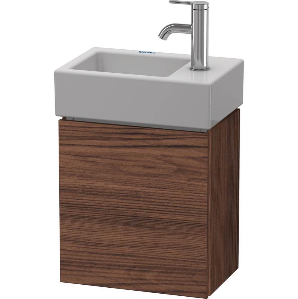 L-Cube One Door Wall-Mount Vanity Unit Walnut Dark