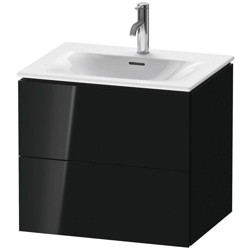 L-Cube Two Drawer Wall-Mount Vanity Unit Black