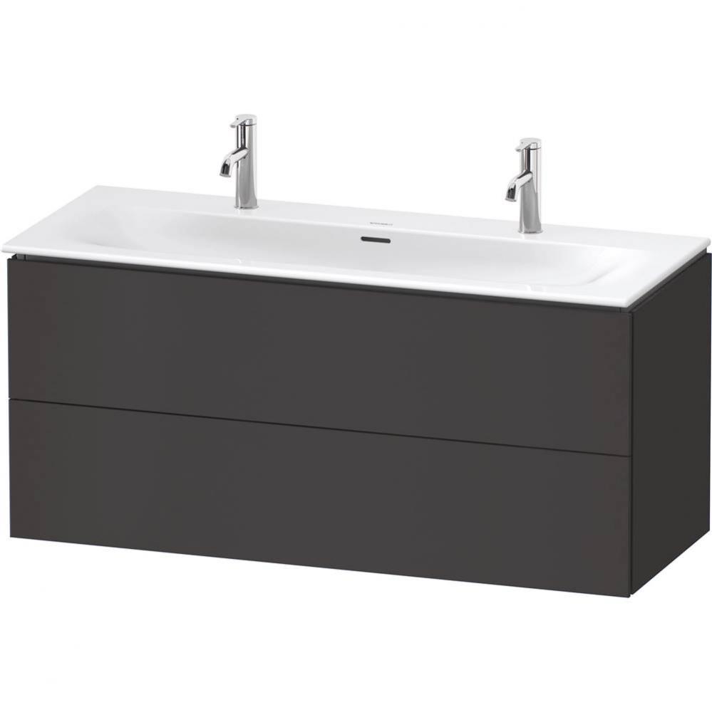 L-Cube Two Drawer Wall-Mount Vanity Unit Graphite