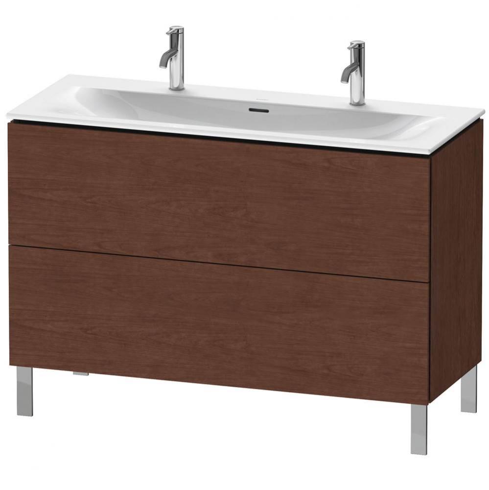 L-Cube Two Drawer Floorstanding Vanity Unit American Walnut