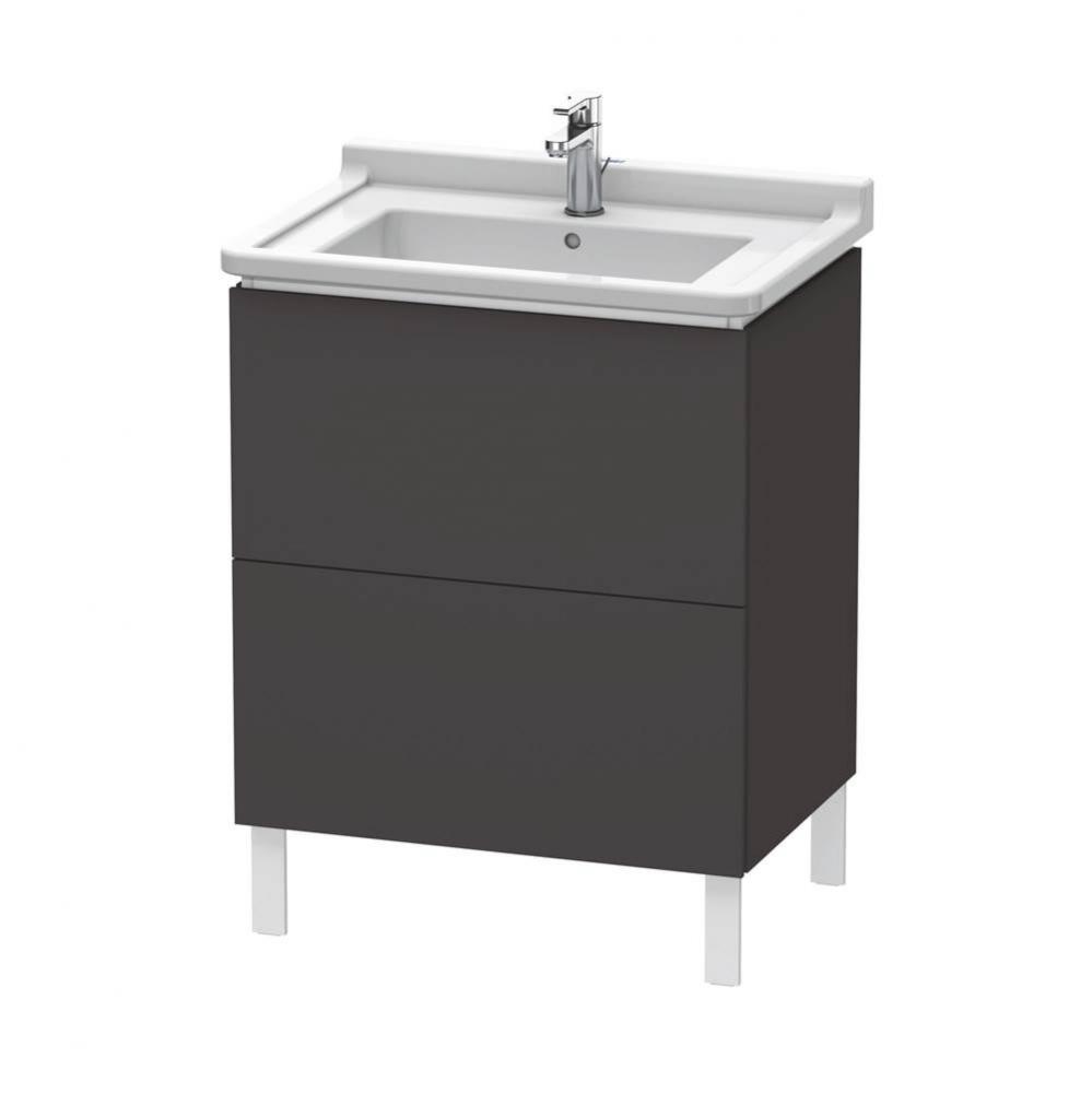 L-Cube Two Drawer Floorstanding Vanity Unit Graphite