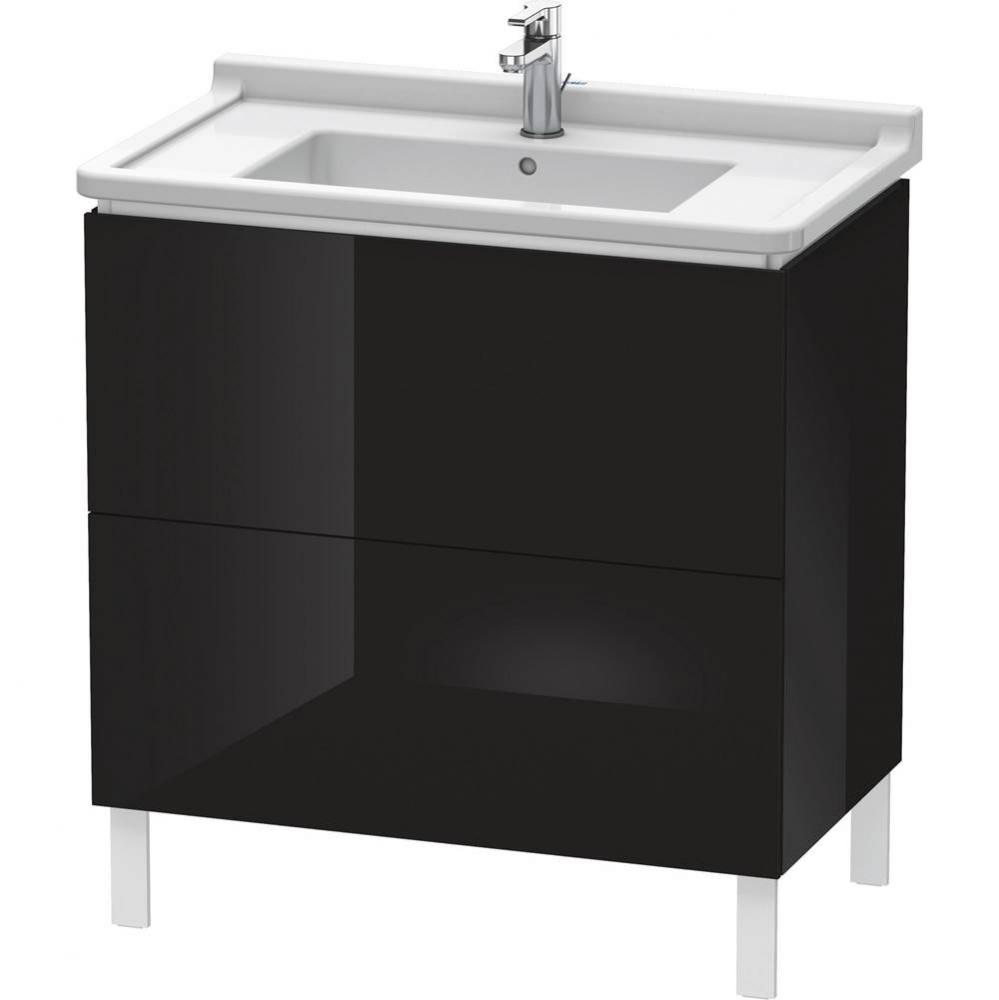 L-Cube Two Drawer Floorstanding Vanity Unit Black