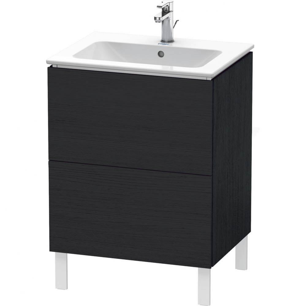 Duravit L-Cube 24 3/8'' Wall Mount Two Drawer Single Vanity Cabinet in Black Oak, Sink S