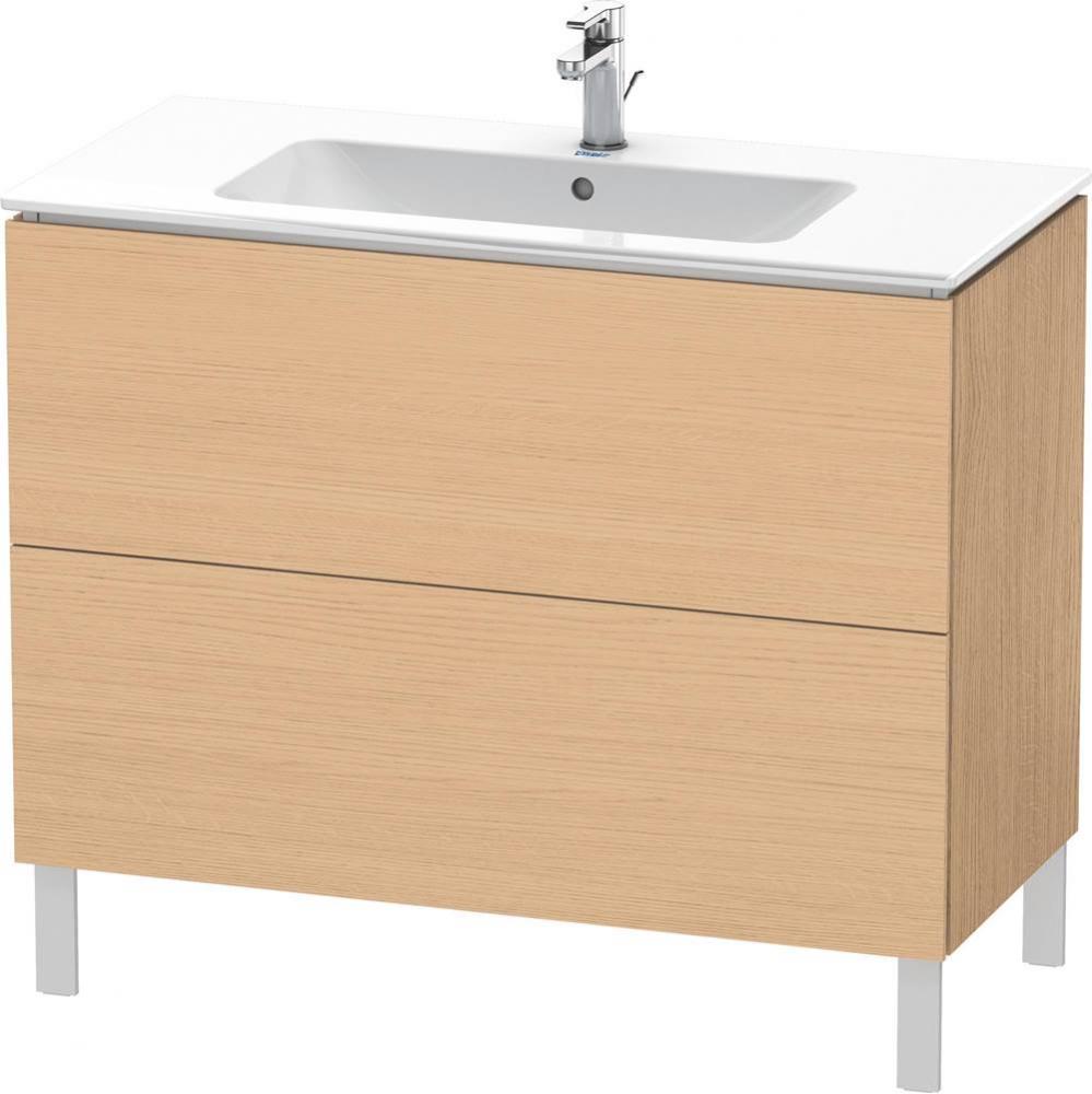 Duravit L-Cube 40 1/8'' Wall Mount Two Drawer Single Vanity Cabinet in Natural Oak, Sink