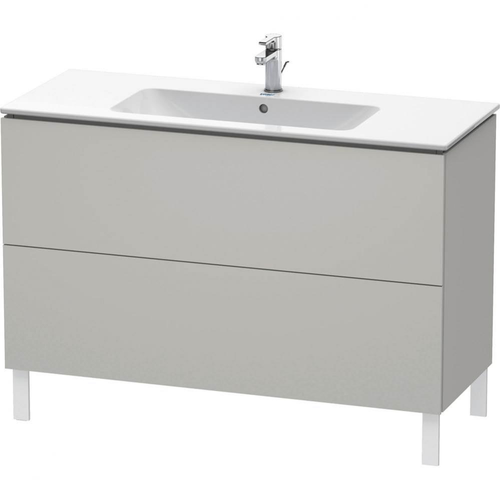 Duravit L-Cube 48'' Wall Mount Two Drawer Single Vanity Cabinet in Matte Concrete Gray,