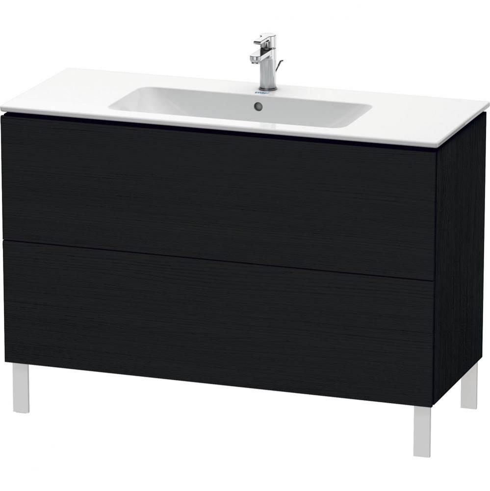 Duravit L-Cube 48'' Wall Mount Two Drawer Single Vanity Cabinet in Black Oak, Sink Sold