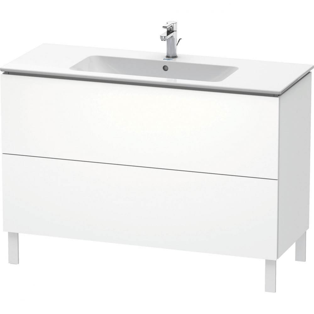 Duravit L-Cube 48'' Wall Mount Two Drawer Single Vanity Cabinet in Matte White, Sink Sol