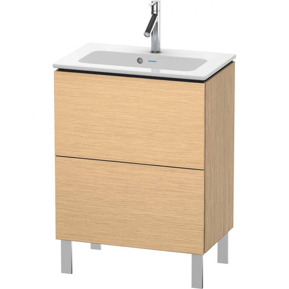 Duravit L-Cube Two Drawer Floorstanding Vanity Unit Brushed Oak