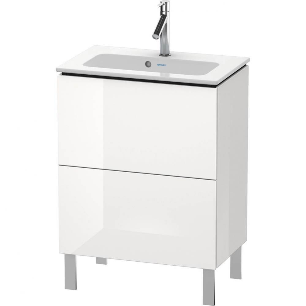 L-Cube Two Drawer Floorstanding Vanity Unit White