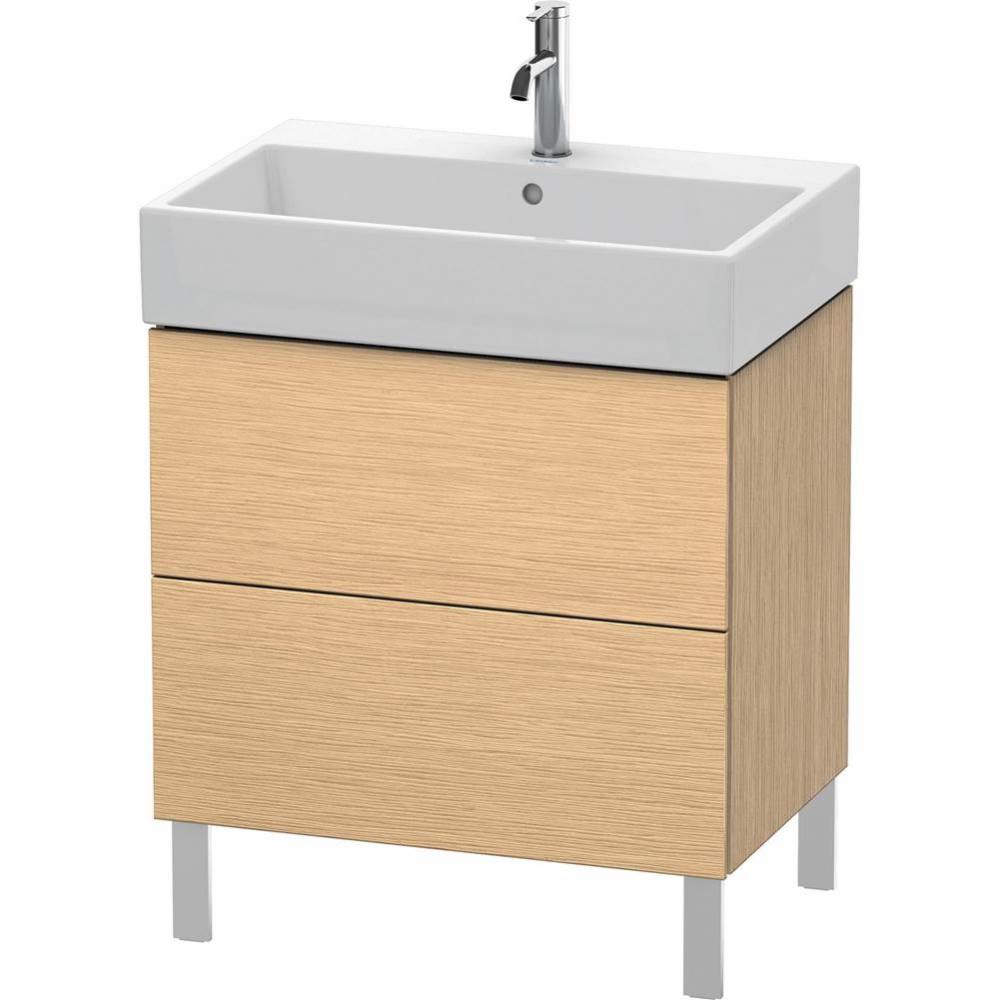 Duravit L-Cube Two Drawer Floorstanding Vanity Unit Brushed Oak