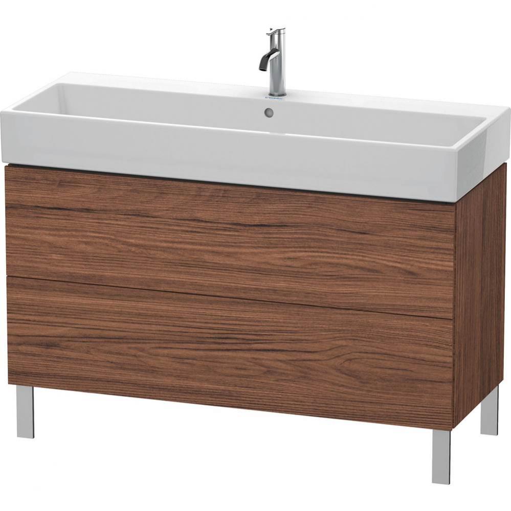 L-Cube Two Drawer Floorstanding Vanity Unit Walnut Dark