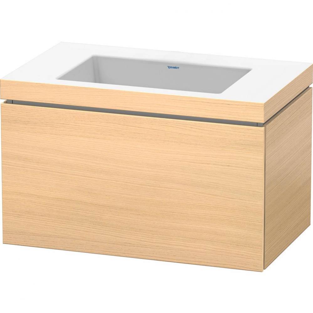 L-Cube One Drawer C-Bonded Wall-Mount Vanity Kit Mediterranean Oak