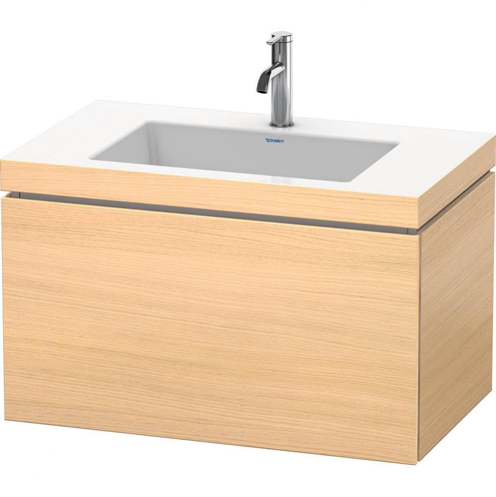 L-Cube One Drawer C-Bonded Wall-Mount Vanity Kit Mediterranean Oak