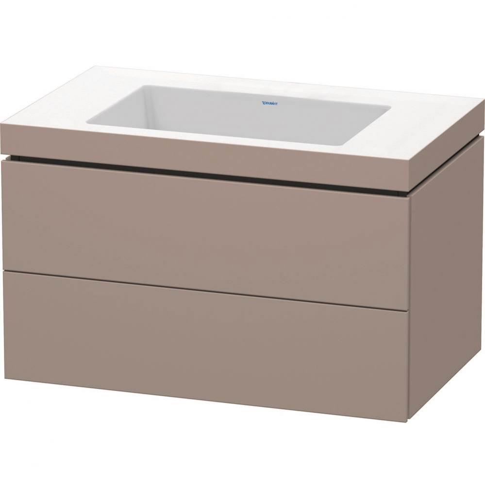 L-Cube Two Drawer C-Bonded Wall-Mount Vanity Kit Basalt