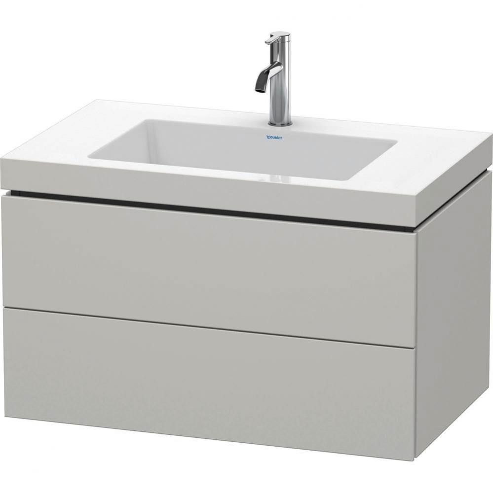 Duravit L-Cube 31 1/2'' Wall Mount Two Drawer c-bonded Single Vanity in Matte Concrete G