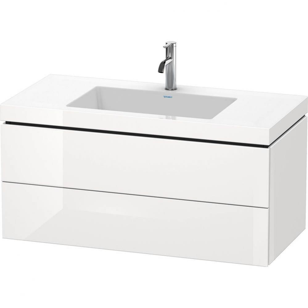 Duravit L-Cube Two Drawer C-Bonded Wall-Mount Vanity Kit Chestnut Dark