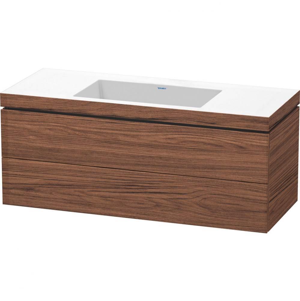 Duravit L-Cube 47 1/4'' Wall Mount Two Drawer c-bonded Single Vanity in Dark Walnut, Inc
