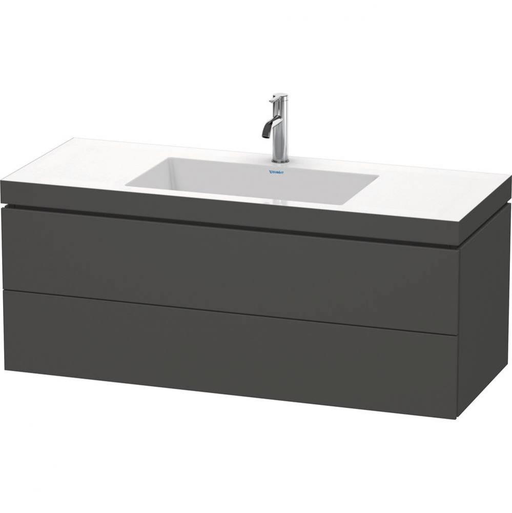 Duravit L-Cube 47 1/4'' Wall Mount Two Drawer c-bonded Single Vanity in Matte Graphite,