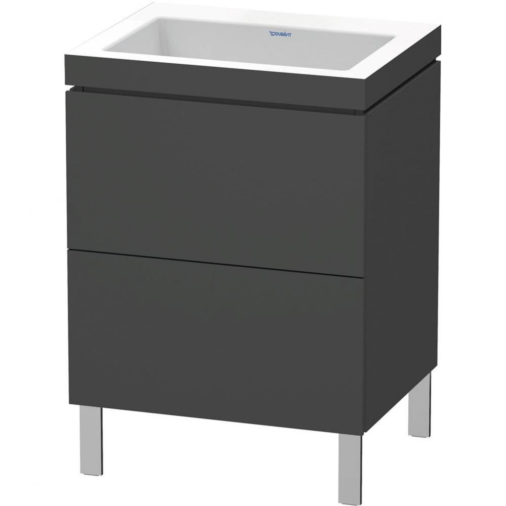 L-Cube Two Drawer C-Bonded Floorstanding Vanity Kit Graphite