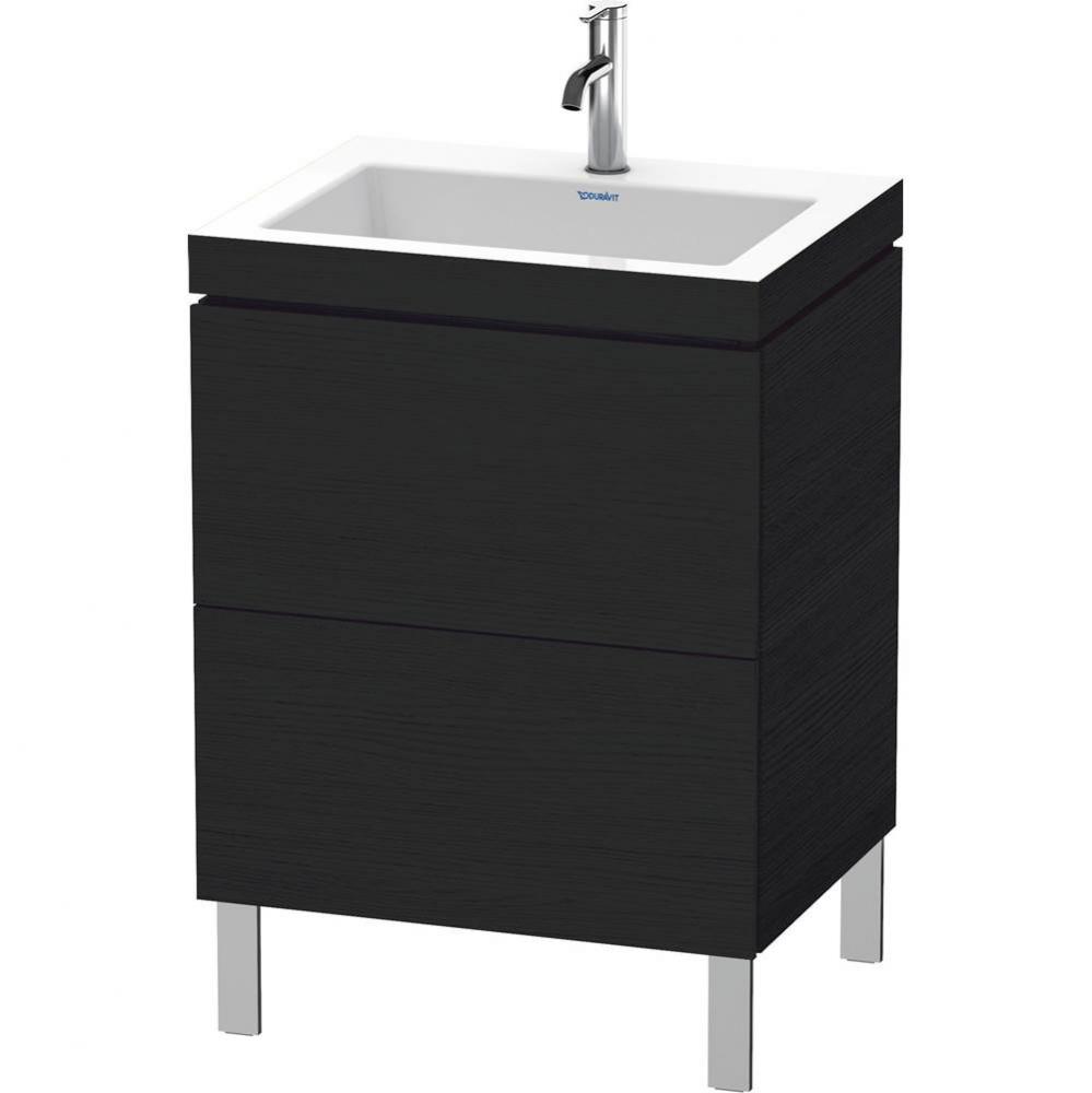 L-Cube Two Drawer C-Bonded Floorstanding Vanity Kit Oak Black