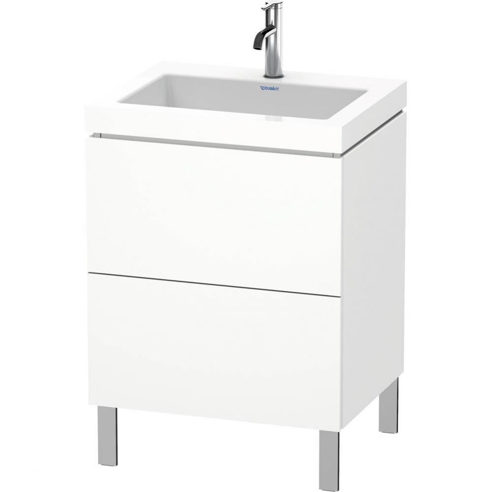 L-Cube Two Drawer C-Bonded Floorstanding Vanity Kit White