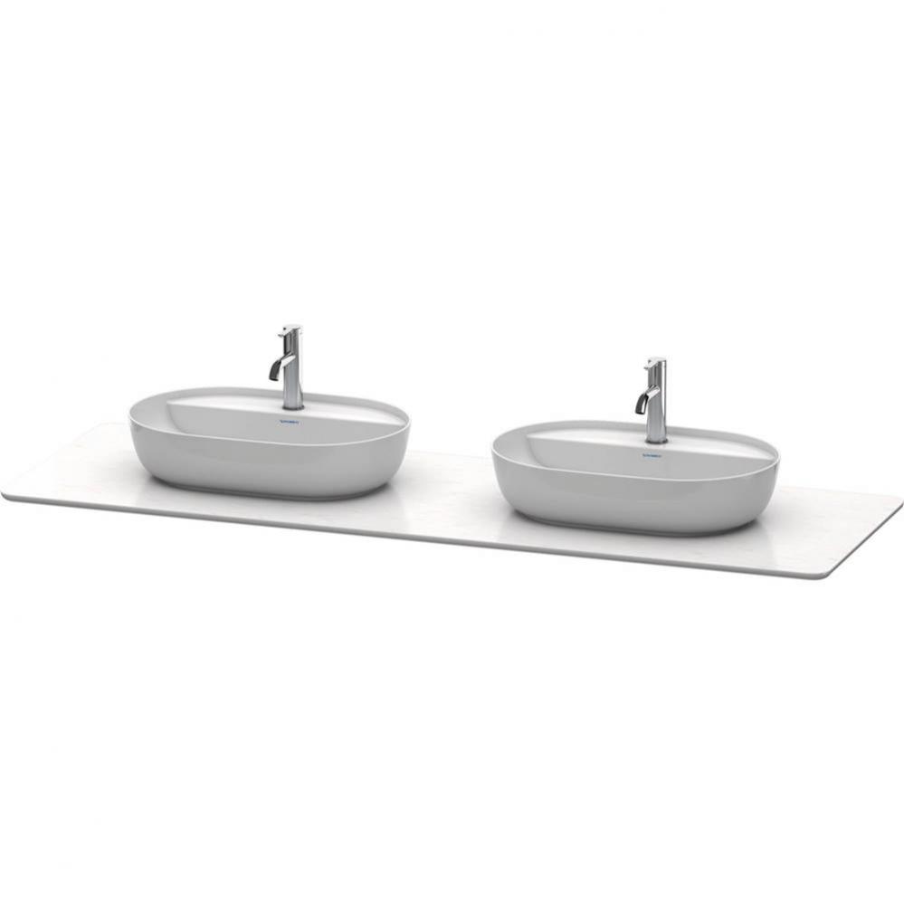Luv Console with Two Sink Cut-Outs White