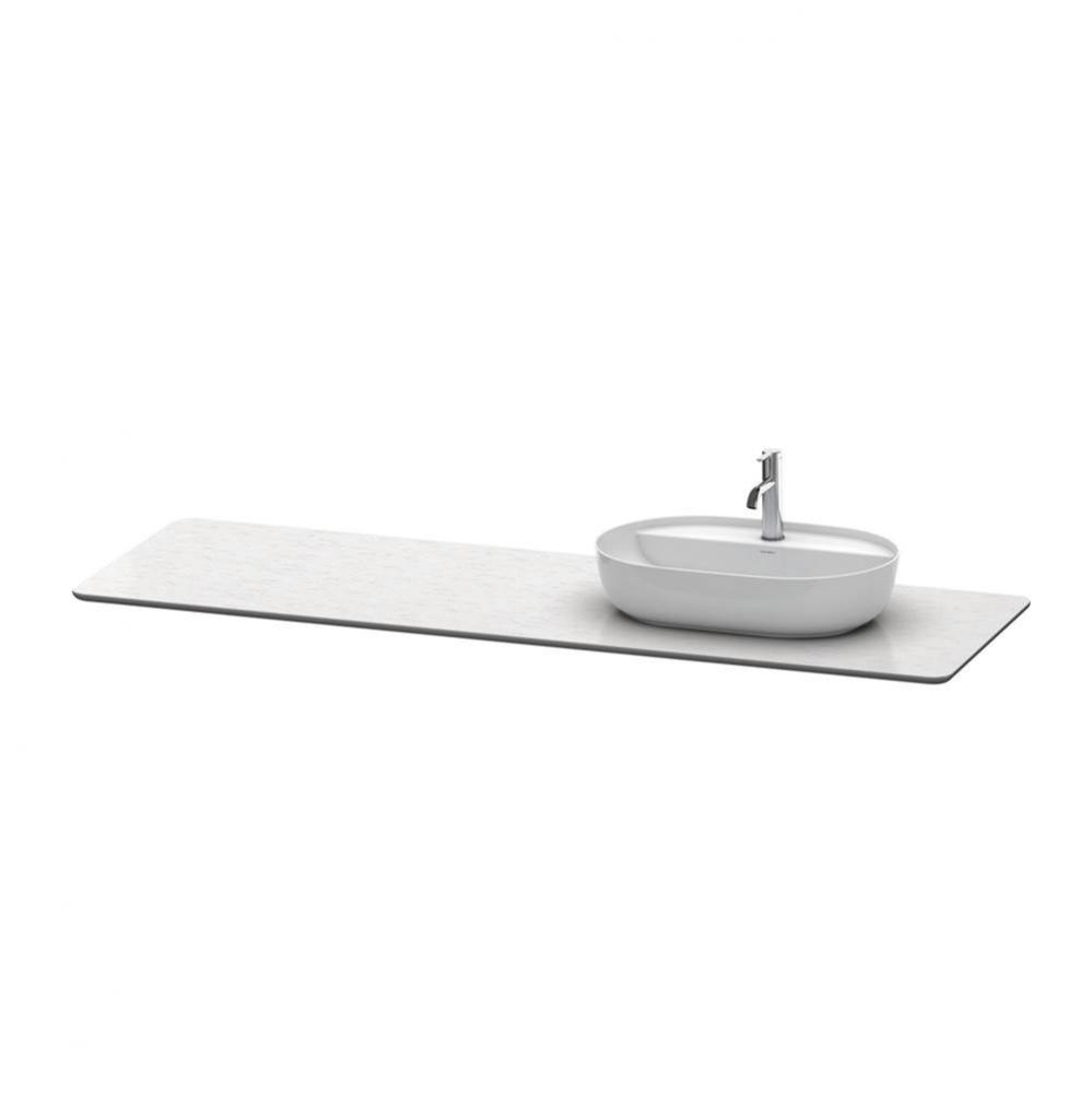 Duravit Luv 70 1/4'' Quartz Vanity Top in White Structure with One Sink Cutout