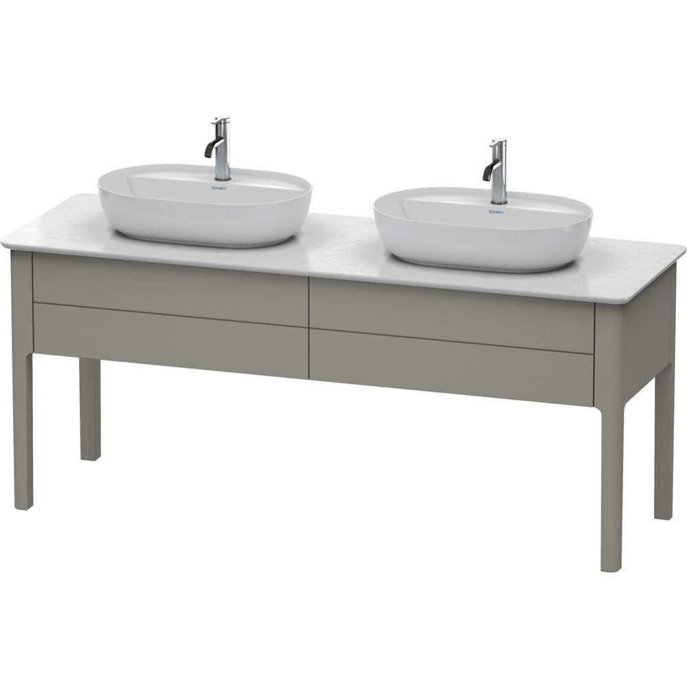 Luv Two Drawer Floorstanding Vanity Unit Stone Gray