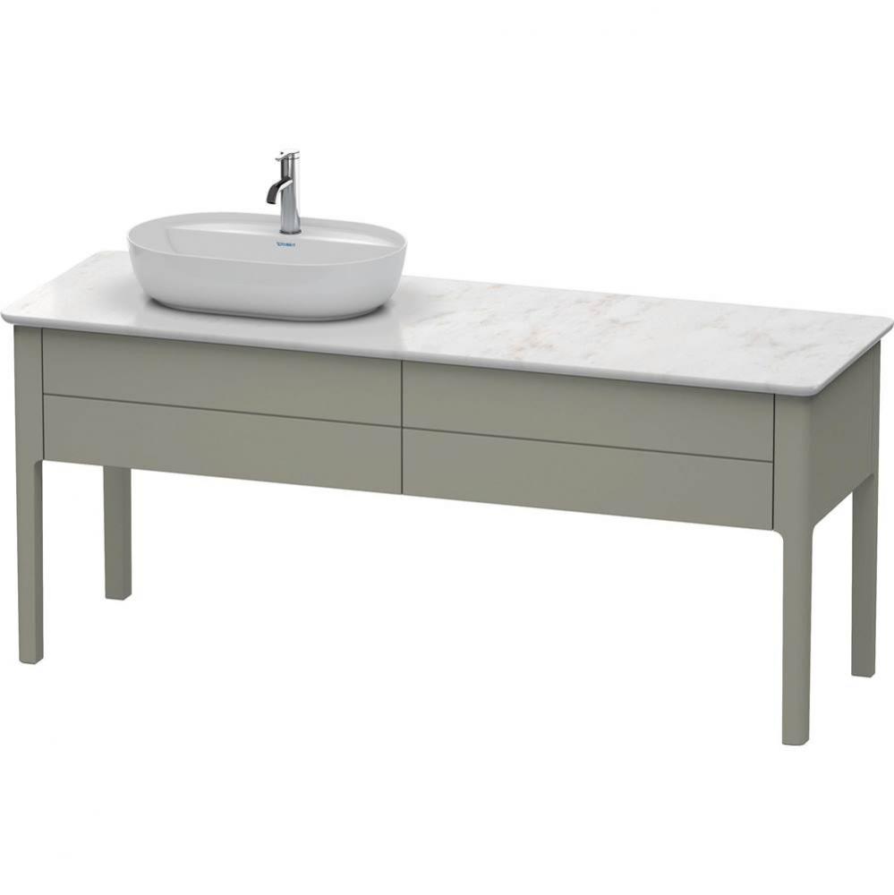 Luv Two Drawer Floorstanding Vanity Unit Stone Gray