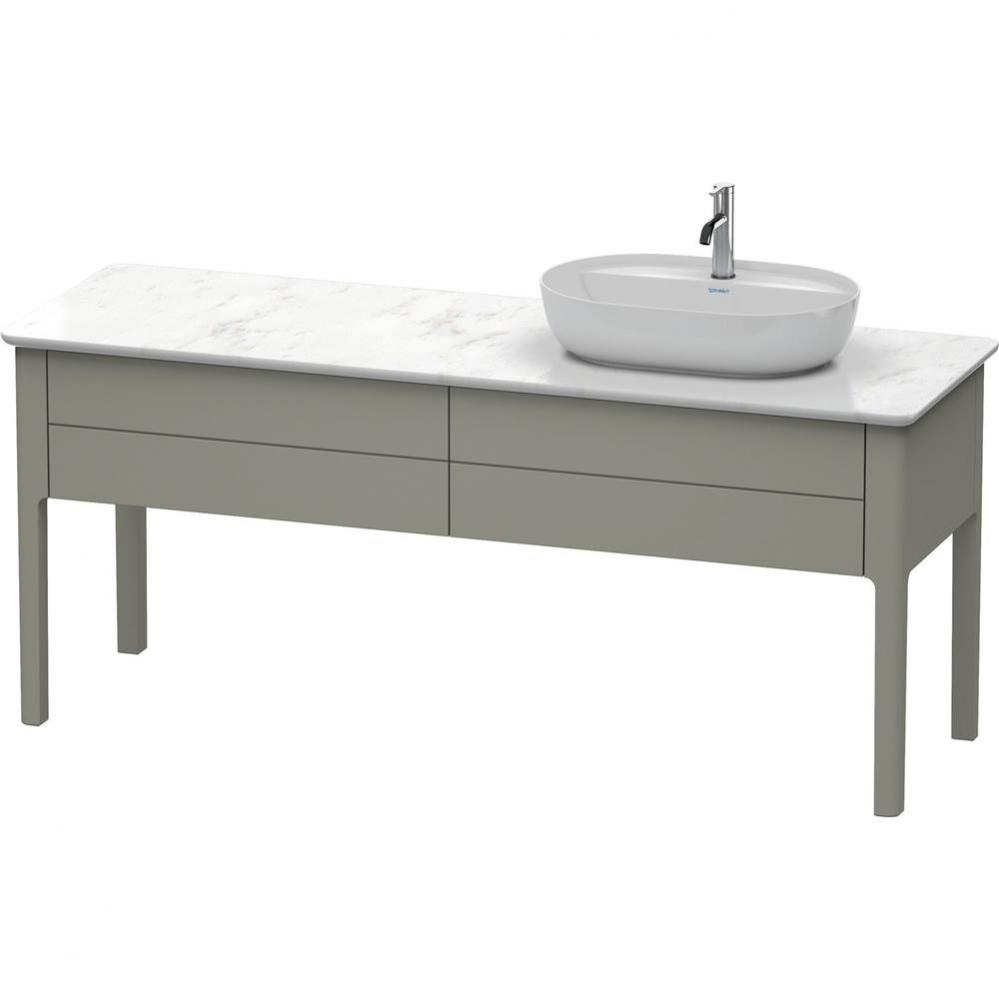 Luv Two Drawer Floorstanding Vanity Unit Stone Gray