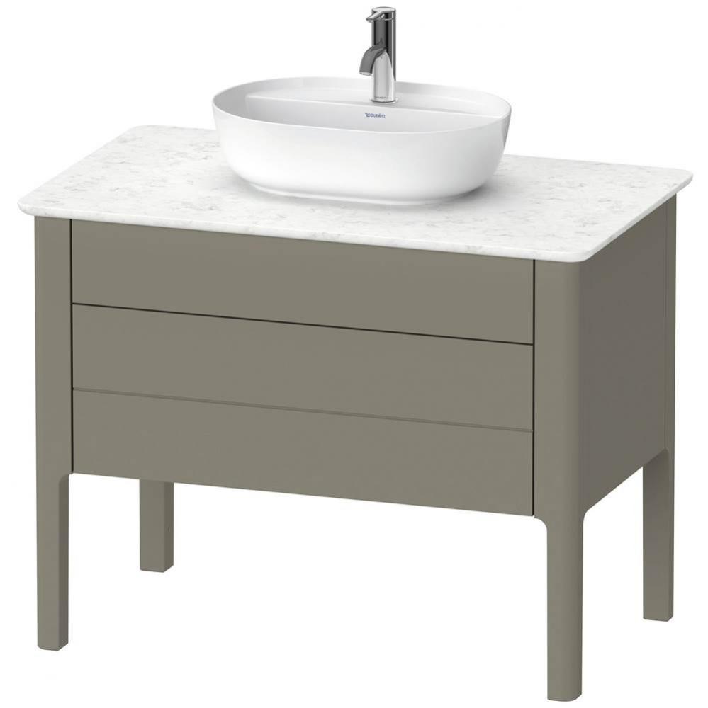 Luv One Drawer Floorstanding Vanity Unit Stone Gray