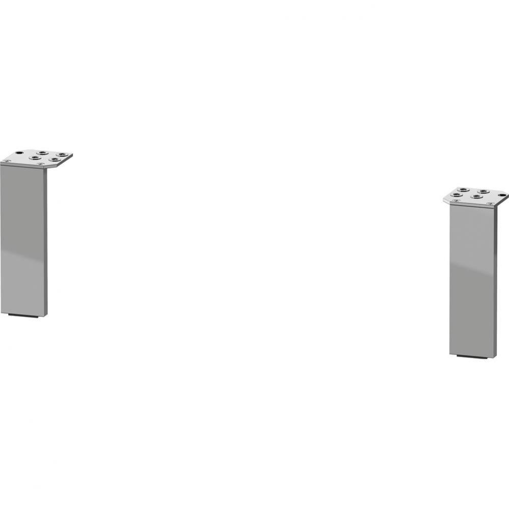 Duravit Plinth Accent Leg, 2 Pieces, Chome High Gloss 1 3/4 ''x3/8 ''x6 '