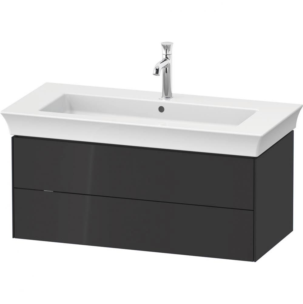 Duravit White Tulip 38 3/4'' Wall Mount Two Drawer Single Vanity Cabinet in High Gloss G