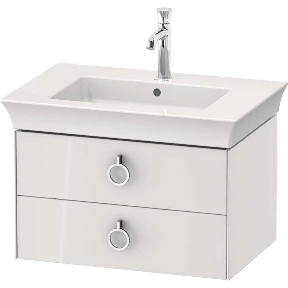 Duravit White Tulip 28 7/8'' Wall Mount Two Drawer Single Vanity Cabinet in High Gloss W