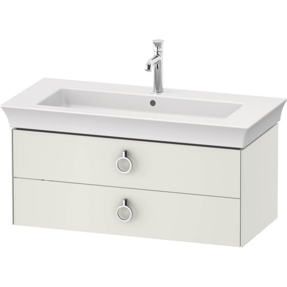 Duravit White Tulip 38 3/4'' Wall Mount Two Drawer Single Vanity Cabinet in Satin Matte