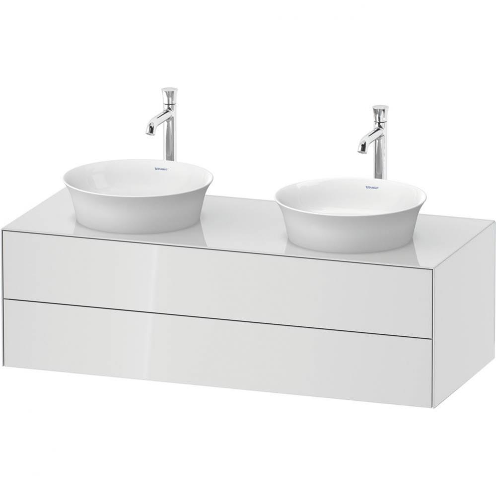 Duravit White Tulip 51 1/8'' Wall Mount Two Drawer Double Vanity Cabinet in High Gloss W