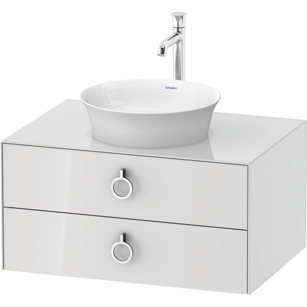 Duravit White Tulip 31 1/2'' Wall Mount Two Drawer Single Vanity Cabinet in High Gloss W